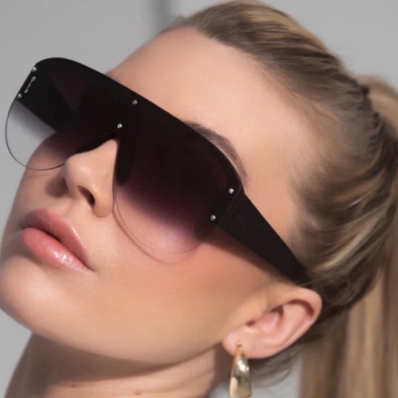 otra rio black fade oversized shield retro statement sunglasses eyewear NEW - Picture 5 of 7